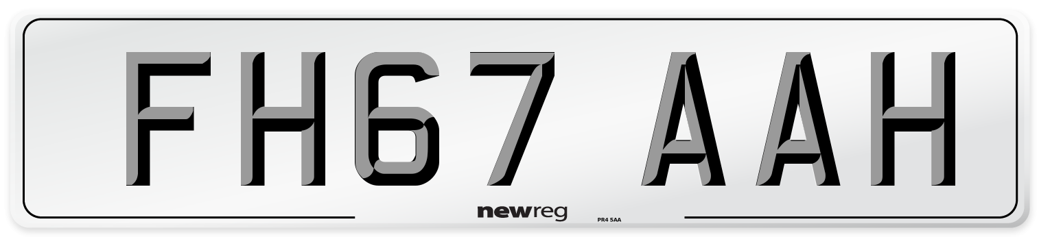 FH67 AAH Number Plate from New Reg